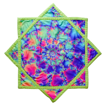 AB double-sided different printing patterns outdoor flying toy flowstar green