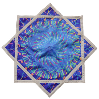 AB double-sided different printing patterns outdoor flying toy flowstar blue
