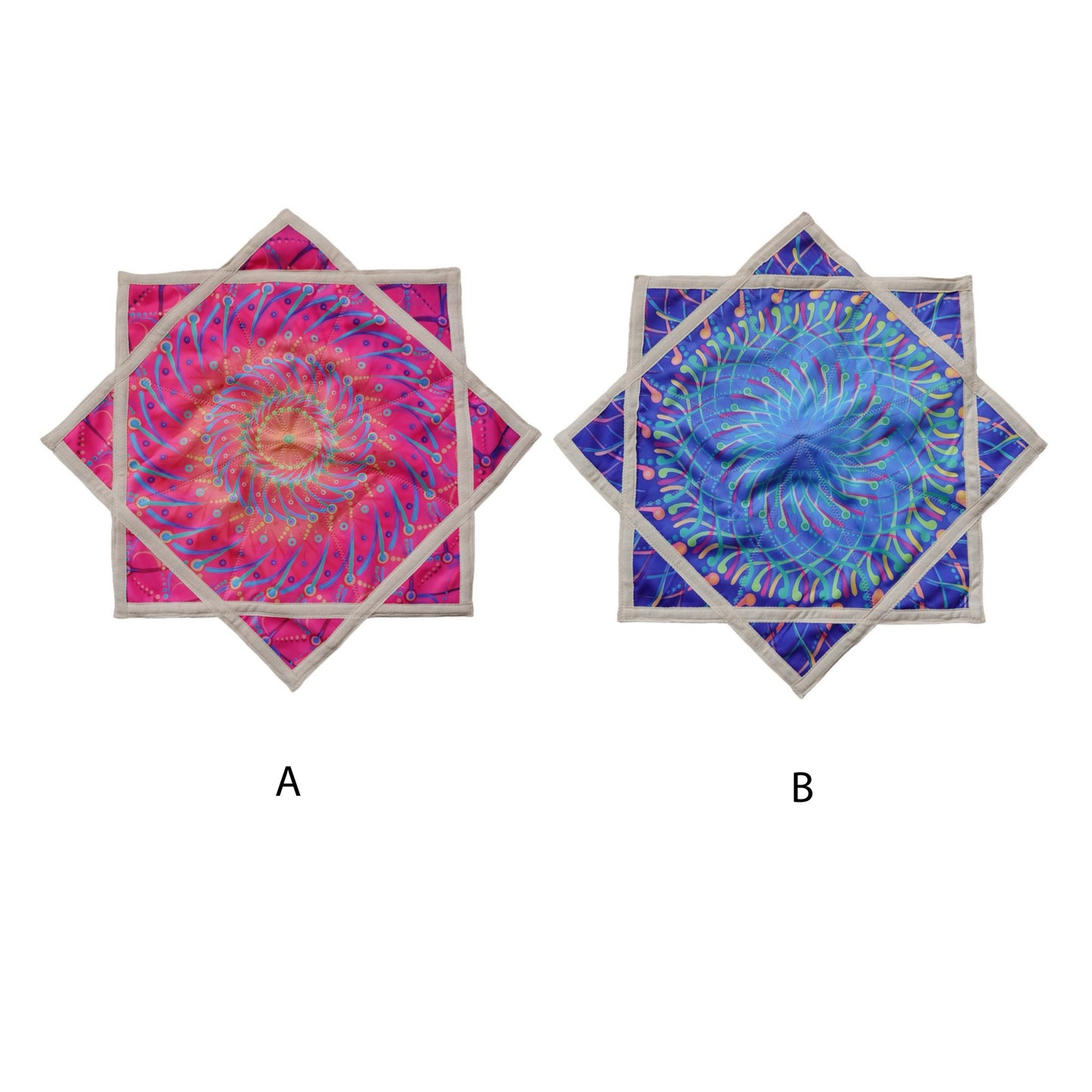AB double-sided different printing patterns outdoor flying toy flowstar blue
