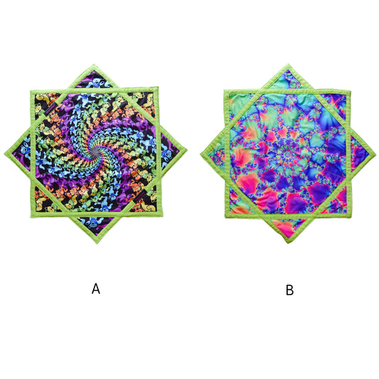 AB double-sided different printing patterns outdoor flying toy flowstar green