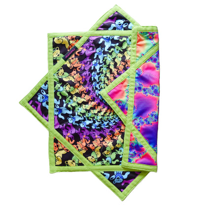AB double-sided different printing patterns outdoor flying toy flowstar green